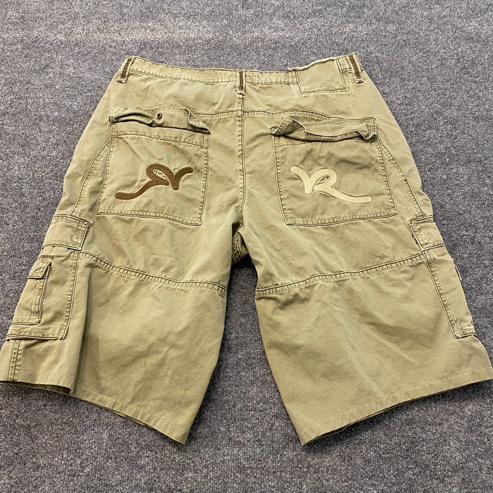 Vintage Y2K Rocawear Baggy Wide Cargo Shorts Mens Size 40 OG-107 Military Green